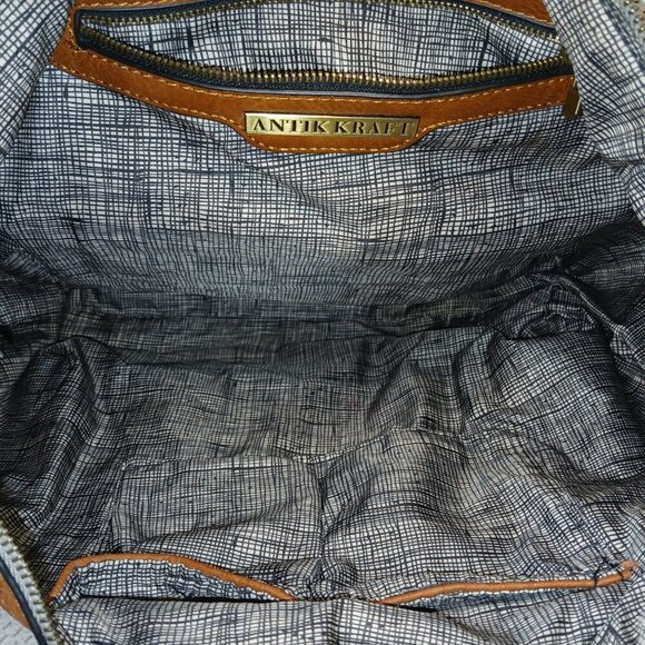 ANTIK KRAFT VEGAN LEATHER GRAY SACHEL , BOHO - Picture 7 of 11